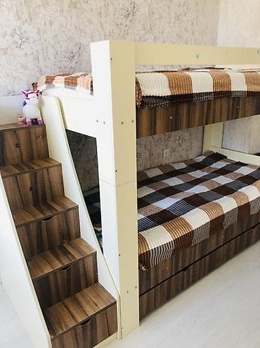 mebillər: Oğlan və qız üçün, İşlənmiş, Çarpayı, Matras ilə, Siyirməli, Laminat — 8