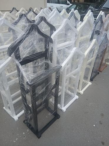 Maqnitli şüşə silən: Taxta paltar asılqanı/valet stendi - Material: tam ağacdan — 3