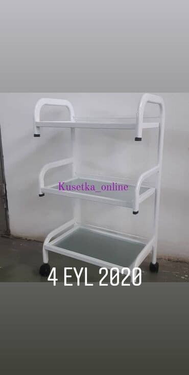 8 mart hədiyyələri: Etejerka Şüşəli üç mərtəbə Daşıyıcı Katalka Tibbi təkərli daşıyıcı — 3