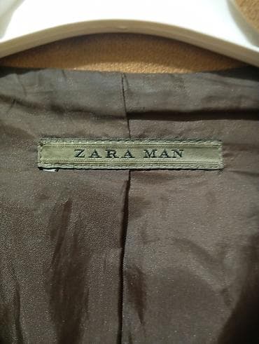 geyim desti: ZARA MAN kişi palto - Rəng: bej/şabalıd-açıq (camel ton) - Model — 2