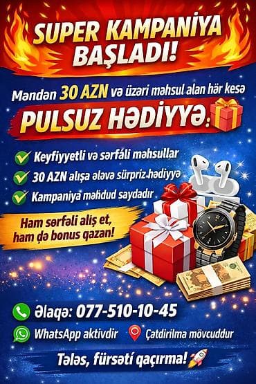 Super Kampaniya! - 30 AZN və üzəri alışda pulsuz sürpriz hədiyyə - lalafo.az -da Super Kampaniya! - 30 AZN və üzəri alışda pulsuz sürpriz hədiyyə -