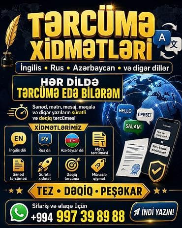 Tərcümə xidmətləri İngilis, rus, Azərbaycan və digər dillərdə peşəkar lalafo.az -da Tərcümə xidmətləri İngilis, rus, Azərbaycan və digər dillərdə peşəkar