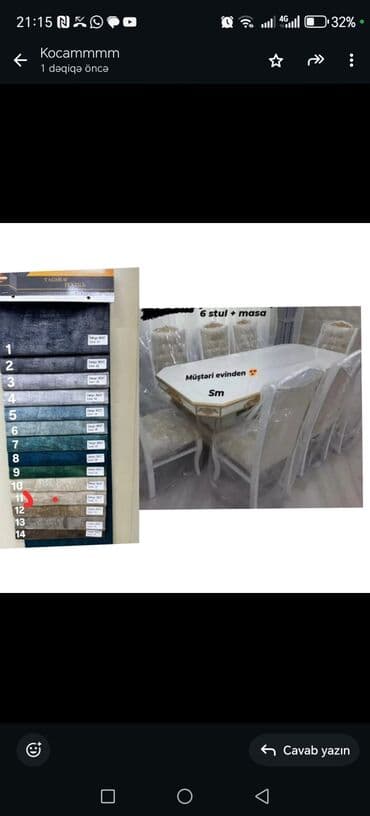 MDF materialdan hazırlanmış, maşın boyası ilə rənglənmiş masa dəsti lalafo.az -da MDF materialdan hazırlanmış, maşın boyası ilə rənglənmiş masa dəsti