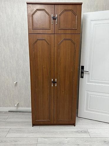 2 qapılı, Qəhvəyi, Taxta, Açılan, Düz dolab — 2