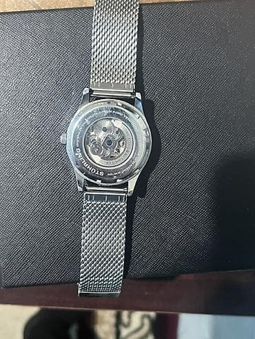 apple watch 10: Skelet dizaynlı mexaniki qol saatı - Korpus: polad, parlaq metal rəng — 5