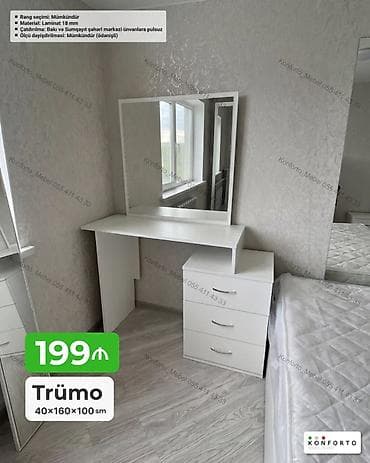 tirmo mebel: Trümo dəsti - Ölçü: 40×160×100 sm - Material: 18 mm laminat - Rəng — 1