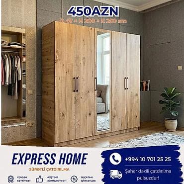 paltar dolab: Yeni, 5 qapı, Siyirməli, Açılan, Düz dolab — 1