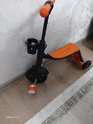 16 şam disk: Uşaq üçün 3 təkərli skuter - Rəng: narıncı-qara - Ön tərəfdə iri — 2