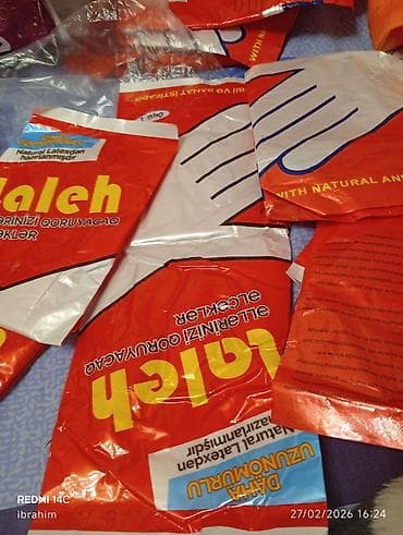 su bakı: Lateks ev təsərrüfatı əlcəkləri - Material: təbii lateks - Məqsəd — 1