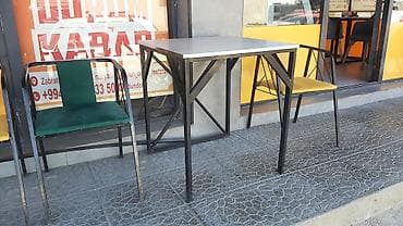 İşlənmiş, Açılmayan, Dördbucaq masa, 2 stul