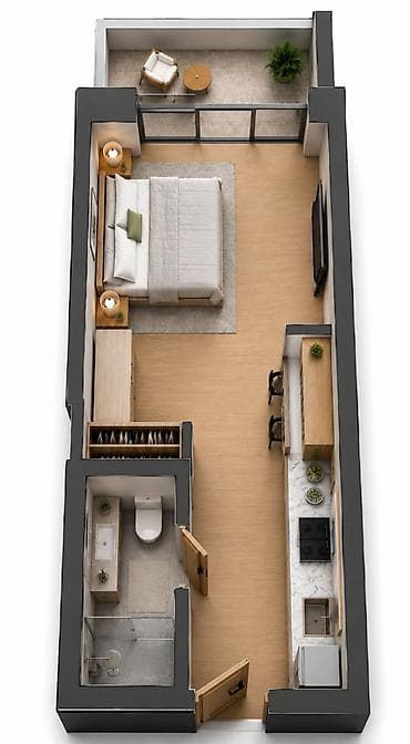 Пос. Нардаран, Студия, Новостройка, 38 м² — 5