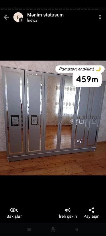 6qapili dolab Birbasa istehsaldan satis ölçü 240*200*45 qiymət