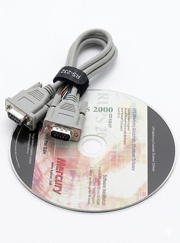 RS-232 serial kabeli + UPS Monitorinq/Avtomatik Söndürmə proqram diskı — 2