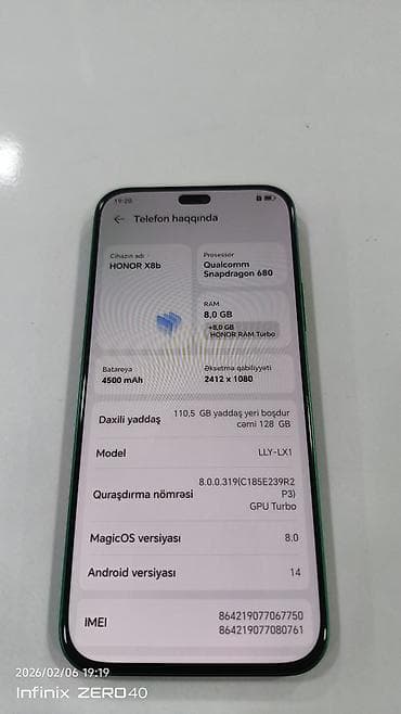 ekran kartı notebook: Honor X8b, 128 GB, rəng - Yaşıl — 1