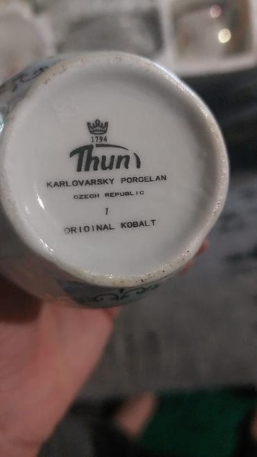 dem caynikleri: Çay dəsti, rəng - Qızılı, Farfor, Bohemia, Çexiya — 2