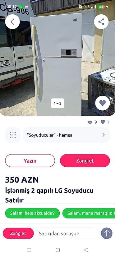 İşlənmiş 2 qapılı LG Soyuducu Satılır, rəng - Ağ lalafo.az -da İşlənmiş 2 qapılı LG Soyuducu Satılır, rəng - Ağ