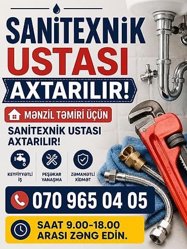 Sanitexnik ustası xidməti – mənzil təmiri üçün Təklif olunan