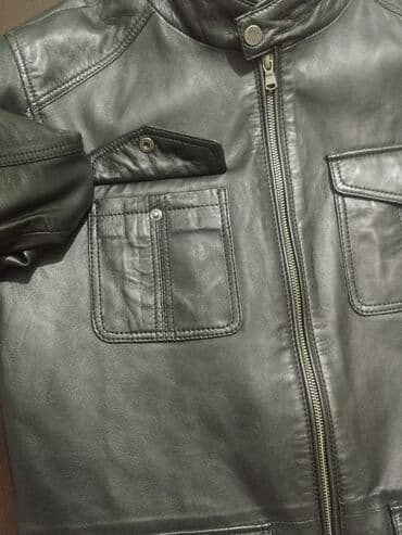 кожаная куртка мужская: Derimod kişi dəridən gödəkçə – ölçü M - Rəng: qara - Material: həqiqi — 2