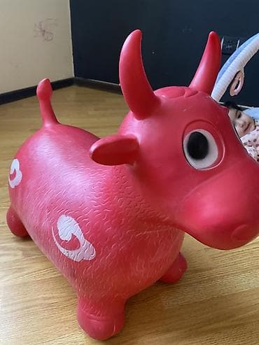 uşaq ksilofonu: Uşaq üçün şişmə/sıçrayan oyuncaq – qırmızı inək - Material: qalın — 4