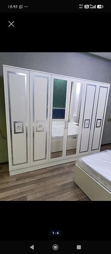 siyirməli dolab: Yeni, 6 qapı, Güzgülü, Digər rəng, Digər material, Açılan, Düz dolab — 2