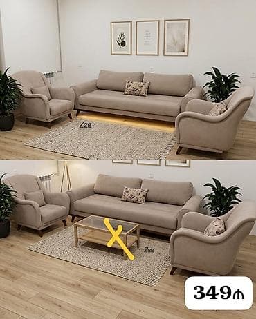 İşlənmiş, Divan, 2 kreslo, Açılan