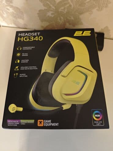 bluetooth klaviatura android: 2E HG340 oyun qulaqlığı - Rəng: parlaq sarı-qara - 50 mm sürücülər – — 8