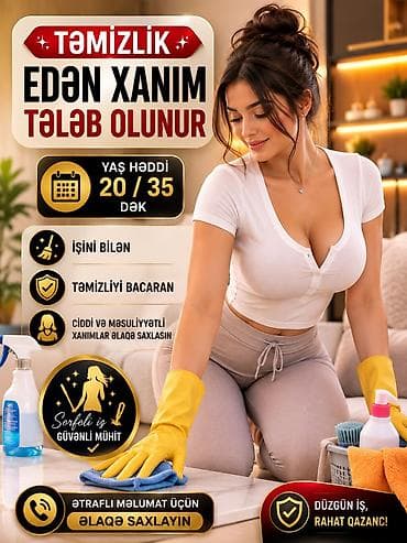 bag evlerinde is: HÖRMƏTLİ XANIMLAR! Mənzildə tək yaşayan bəy üçün ev işlərini görəcək — 1