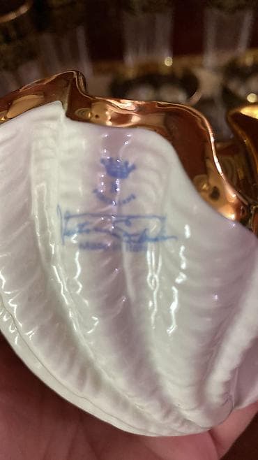 konfet qabı: Dekorativ “inci balığı” temalı qab dəsti - İki ədəd iri midyə — 2