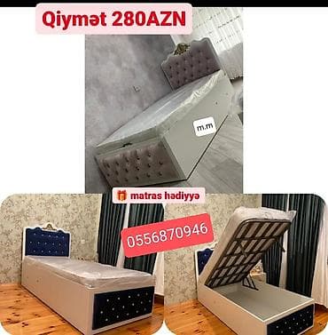 tek kravat islenmis: Yeni, Təknəfərlik çarpayı, Bazasız, Matras ilə, Siyirməsiz, Azərbaycan — 3