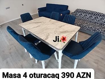 Yeni, Açılmayan, Dördbucaq masa, 4 stul