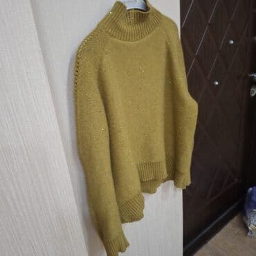 Opel: Qışlıq trikotaj sviter - Rəng: hardal/sarımtıl - Dizayn: parıltılı — 1