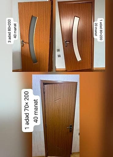 Qapı satılır qiyməti 40 manat ölçüsü 4 ədədi 80×200 .1 ədədi 70×200