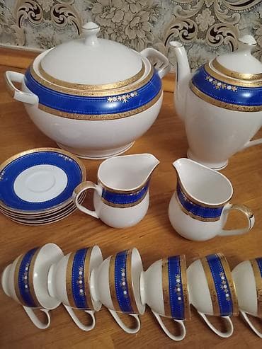 Çay dəsti, rəng - Ağ, Farfor, Türkiyə — 1