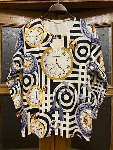 Qadın köynəyi – ISKRA15 м раз 44-46 - Dizayn: Qara-ağ qrafik