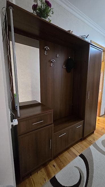 güzgülü skaf: 2 qapılı, Güzgülü, Qəhvəyi, Digər material, Açılan, Düz dolab — 4