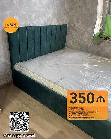 Ev və bağ: İkinəfərlik çarpayı, Bazalı, Matras ilə, Siyirməsiz — 1