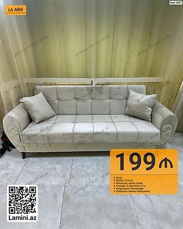 Divan – Kod: 2647 - Ölçü: 210 sm - Mexanizm: açılan, bazalı -