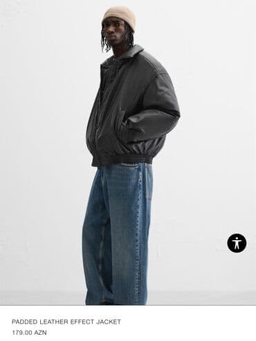 демисезонные кожаные мужские куртки: Zara Kurtka (179 Azn’ə yeni alınıb cəmi 2 dəfə geyinilib, Razmeri — 4