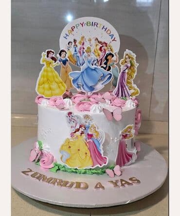 5 yas tortu: Ad günü üçün dizayn tortları - Zərif “Happy Birthday” yazılı klassik — 6