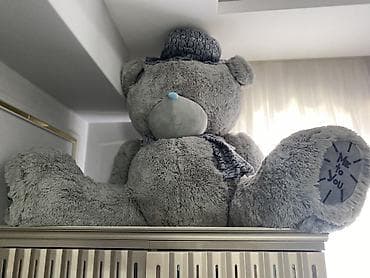 uşaq oyuncaqlari: Nəhəng boz plyuş ayı oyuncağı - Rəng: boz, açıq boz tonlarda burun və — 2