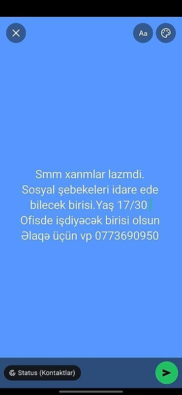 SMM menecer tələb olunur