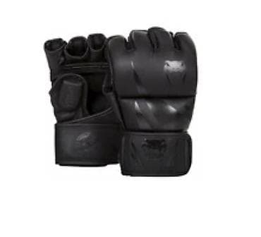 MMA döyüş və məşq əlcəkləri – tam qara rəng - Açıq barmaq dizaynı