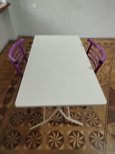 Masalar: Qatlanan, Dördbucaq masa, 2 stul — 2