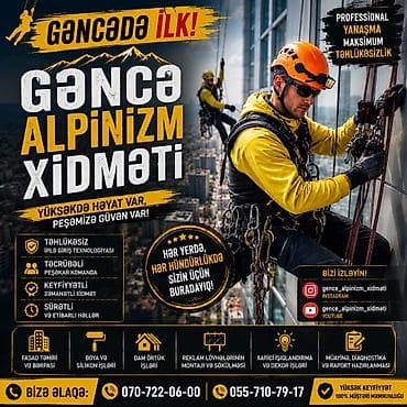 təmiri: Gəncədə ilk! Peşəkar sənaye alpinizmi xidməti - Təhlükəsiz ipla giriş — 1