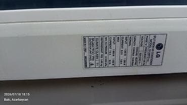kondisioner servis: LG Split Kondisioner – Plasma Gold Plus seriyası Model: LS-2F6P0 — 2