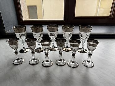 dekorativ qab: Qədəhlər, rəng - Ağ, Şüşə — 1