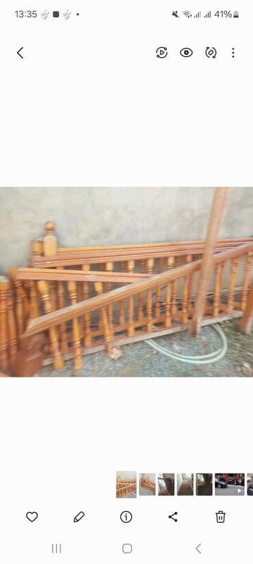 Maye divar kağızları: Taxta pilləkən – interyer üçün hazır konstruksiya - Material: möhkəm — 6