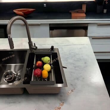 metbex moykasi: Yeni Düzbucaqlı Mətbəx çanağı, Paslanmaz polad, Pulsuz çatdırılma — 2