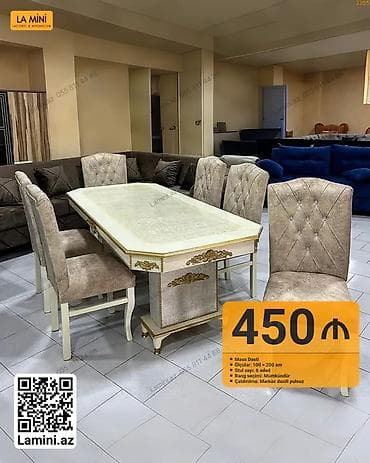 Qonaq otağı üçün, Açılmayan, Dördbucaq masa, 6 stul lalafo.az -da Qonaq otağı üçün, Açılmayan, Dördbucaq masa, 6 stul