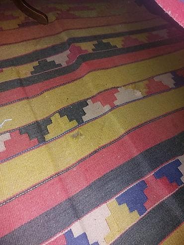 demir gul qablari: Xalça qədimi el toxuma yun - Klassik naxışlı xalça – mavi fon — 3